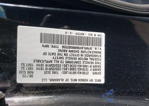 2021 Honda Odyssey Elite from USA, damaged, VIN 5FNRL6H96MB002556